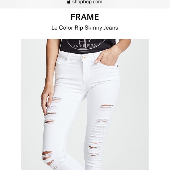 Frame Le Rip Color Skinny Jeans In Blanc, Size 26! - Picture 2 of 6